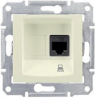 Розетка компьютерная экранированная без рамки Schneider Electric Sedna 1-м. RJ45 5e бежевый картинка